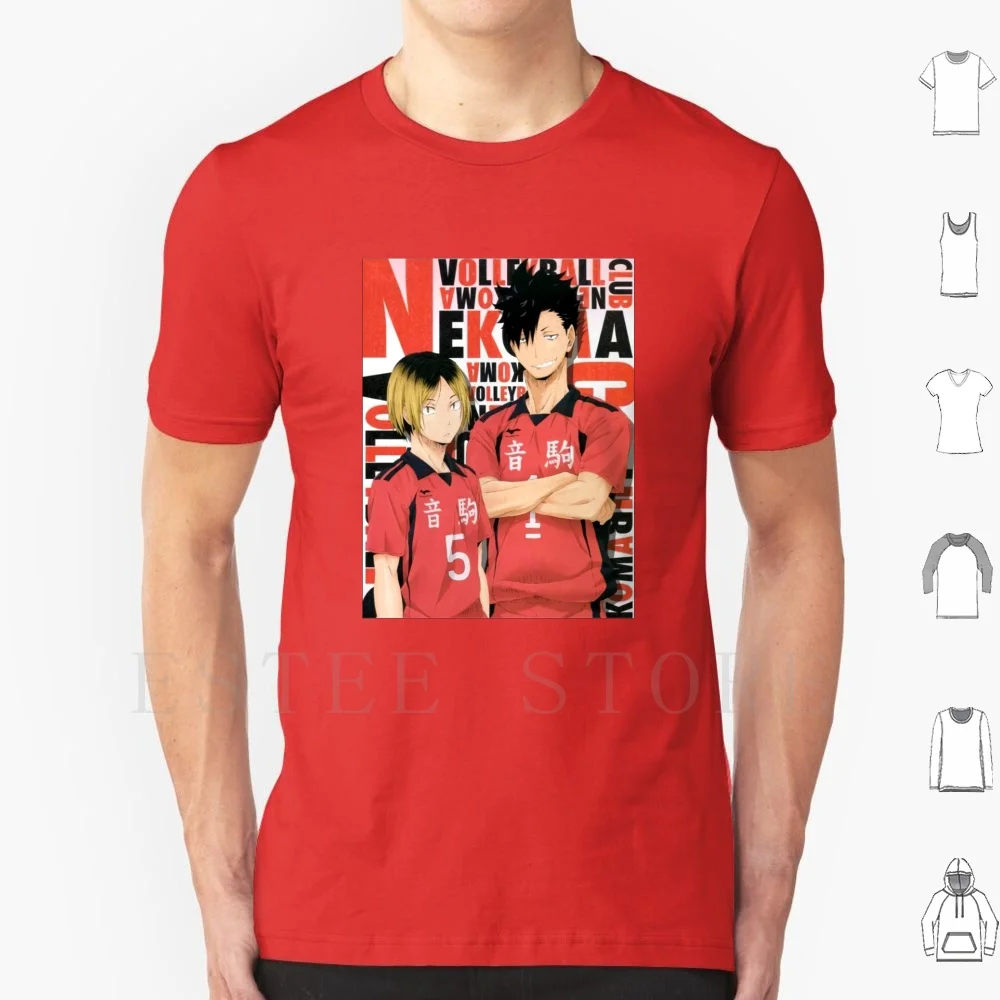Kuroo And Kenma T Shirt Print Cotton Nekoma Japanese Anime Manga Volley Ball Club Hinata Shouyou Kageyama Tobio