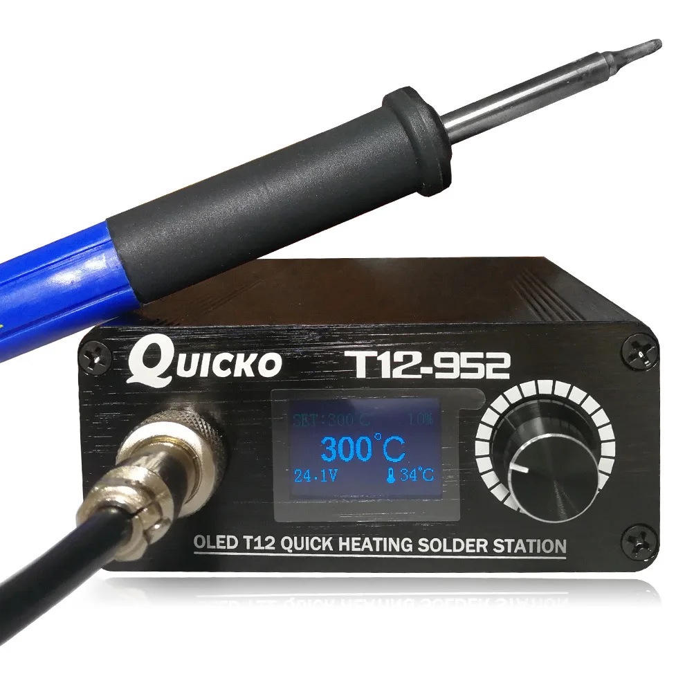 Soldador electrónico Digital StationOLED, punta de hierro para soldar con mango de plástico 907, sin enchufe de alimentación, T12-952