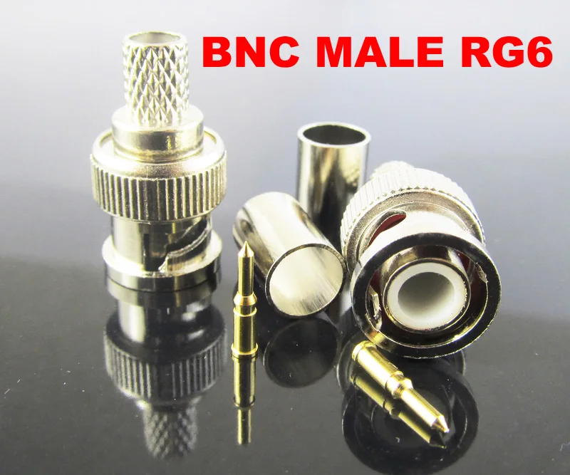 

1 Set Nickel Plated BNC Male Plug Crimp RF Connector for Coaxial Cable RG56