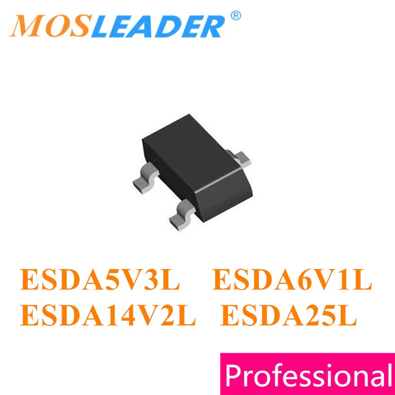 

Mosleader 1000PCS SOT23 ESDA5V3L ESDA6V1L ESDA14V2L ESDA25L 5.3V 6.1V 14.2V 25V Made in China High quality