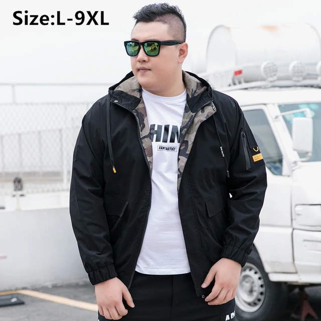 Bomber Jacket Men Clothing Fashion Parka Spring Autumn Mens Windbreaker Big Hooded Plus Size 5xl 6xl 7xl 8xl 9xl Man Cargo Coats Jackets AliExpress