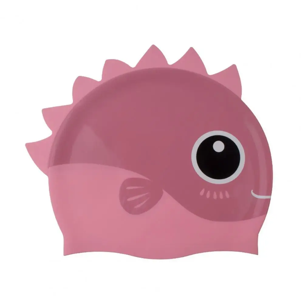 Cuffia da bagno simpatico cartone animato in Silicone per bambini pesce piccolo dinosauro cappello da nuoto tenacità impermeabile per ragazzi e ragazze