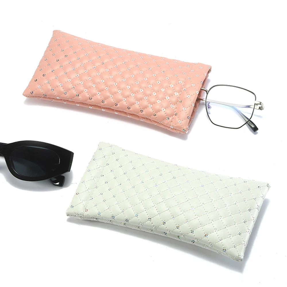 1pcs New Fashionable Sunglasses Bag Pu Leather Glass Case Pouch Mobile Phone Wallet Storege Case Portable Glasses Storege Case