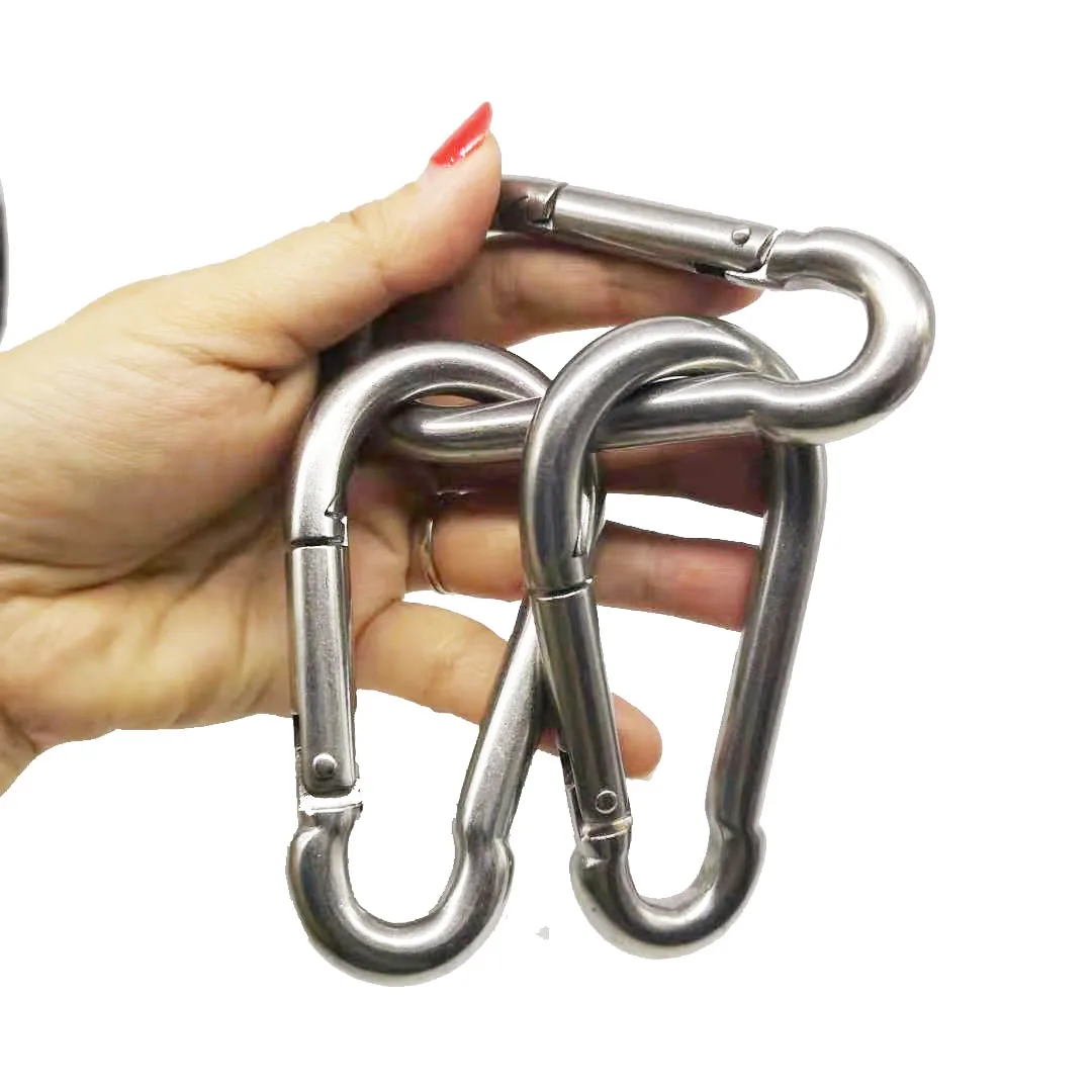 1pcs M10 Stainless Steel 304 Carabiner Carbine Snap Hook Key-Lock