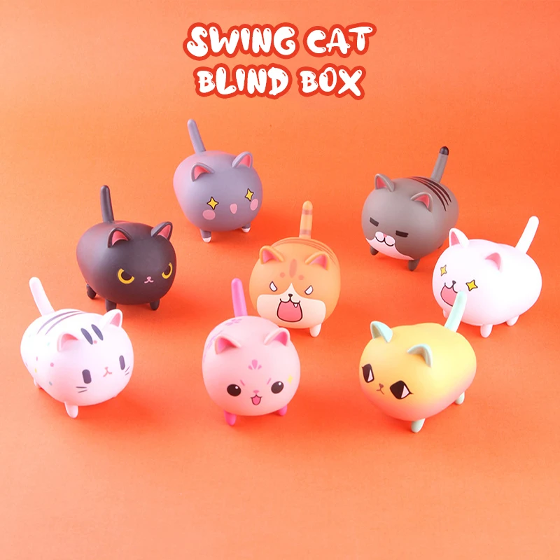 Cute electric swinging cat blind box electric toy cat model collection decoration gift moving cat educational toy mystery box