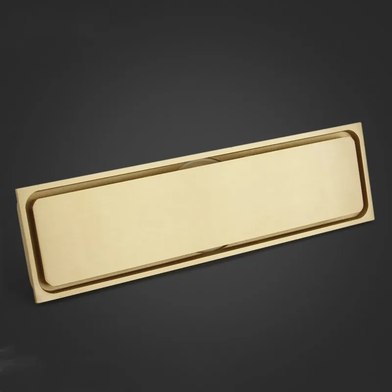 Gold brass floor drain 300*83mm top quality bathroom shower drainer Rectangle Odor prevention High end drainage