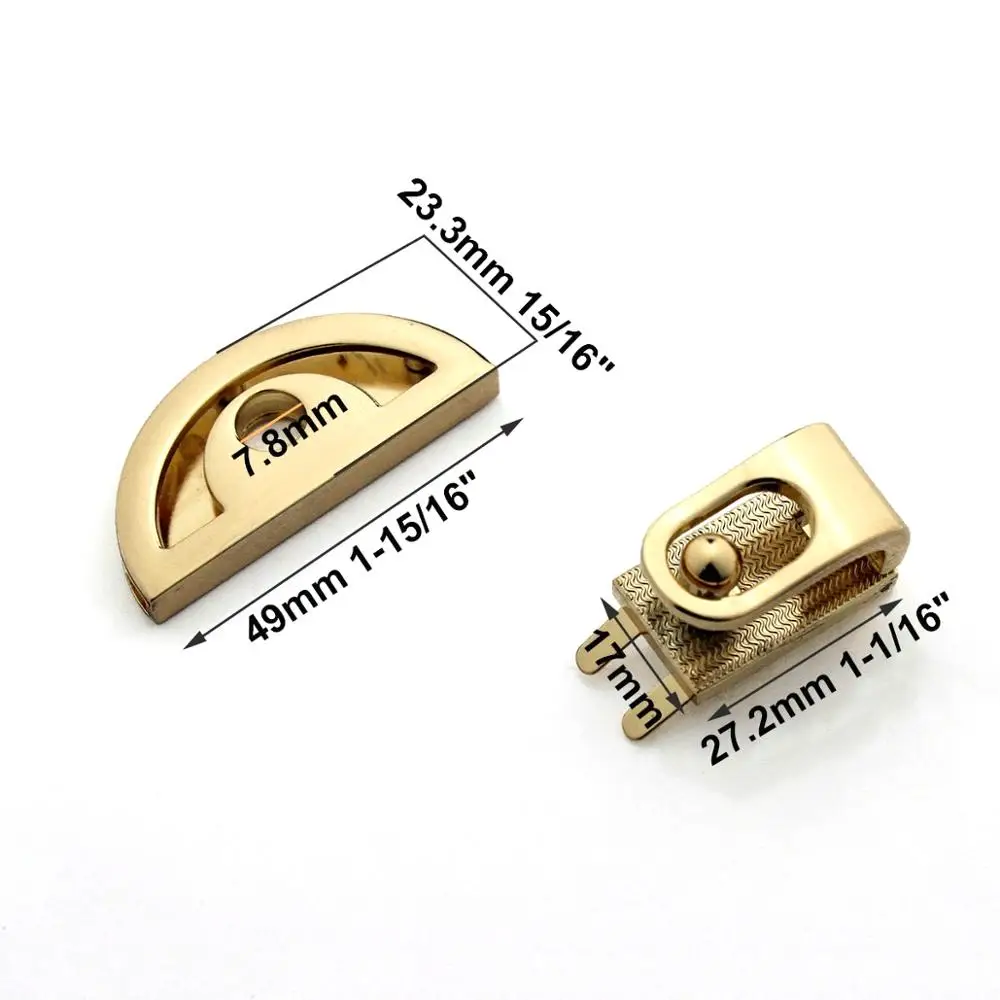 1pcs Metal Push Lock Fashion Durable Twist Lock Sector Shape Cute Style For Bag Luggage Hardware DIY Leather Craft Accessories