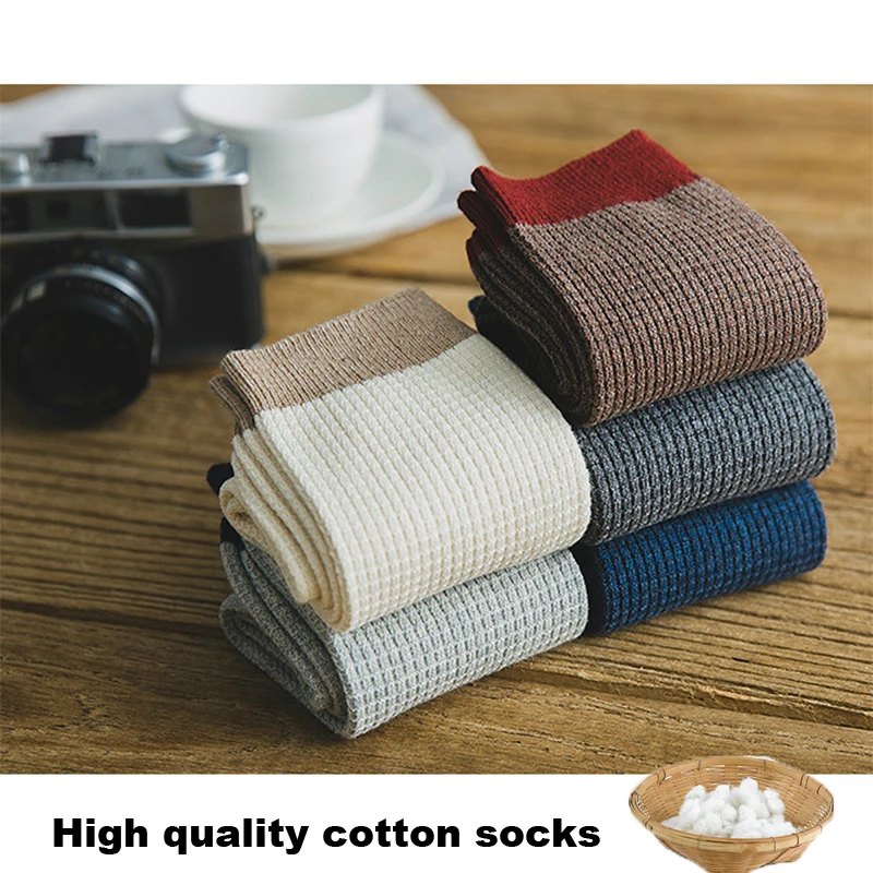 2023 Autumn Winter New High Quality Organic Cotton Harajuku Happy Men Socks Compression Sock Men\'s Business Dress Long Sock Gift