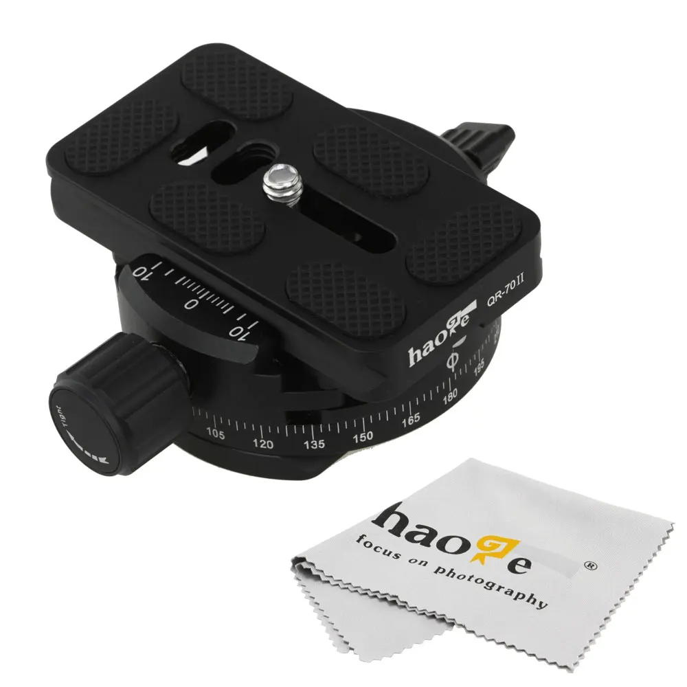 

Haoge 360 Degree 58mm Panorama Base Head + 70mm Quick Release Plate for Tripod Monopod Ballhead fit Arca Swiss