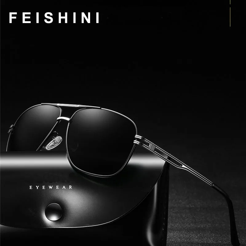 

Feishini Retro Metal Sunglasses Men Polarized Brand Designer Driver Safety Outdoor Eyewear Man Shades UV Protection