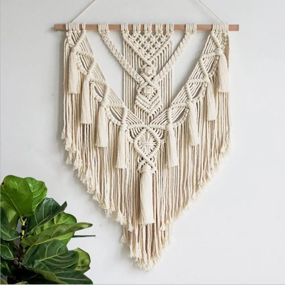 Macrame Wall Hanging Art Woven Tapestry Bohemian Crafts Decoration Hand-woven Pendant Gorgeous Tapestry For Home Bedroom