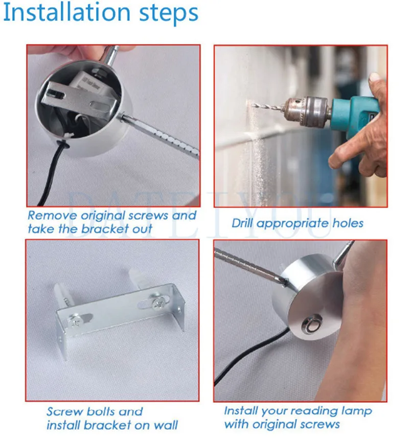 Lámpara LED táctil de 3W, manguera de cabecera, lámpara de lectura