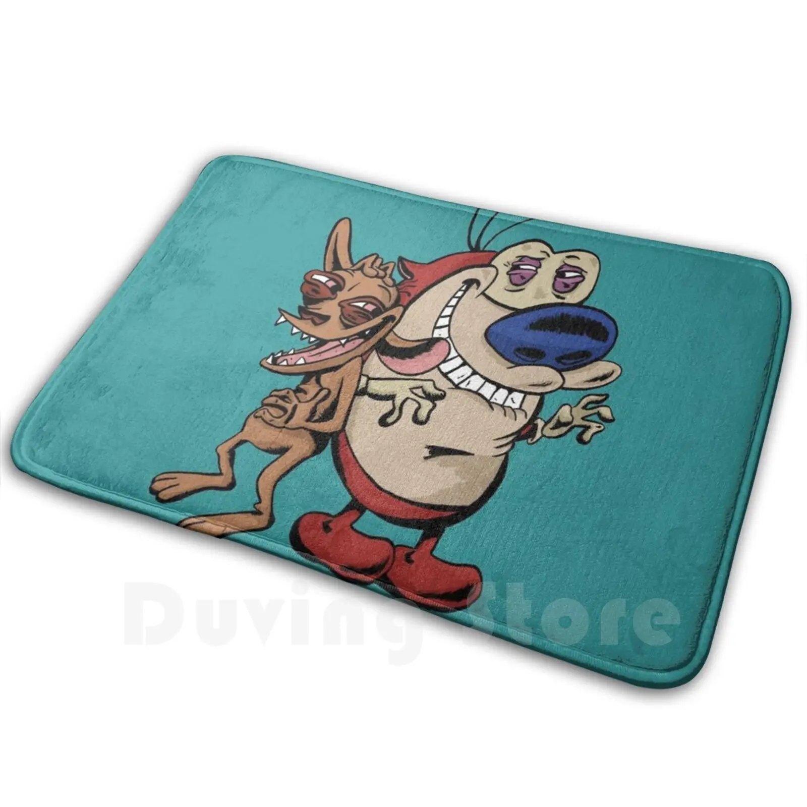 Ren And Stimpy Carpet Mat Rug Cushion Soft Non-Slip Ren And Stimpy 90s Nicktoon