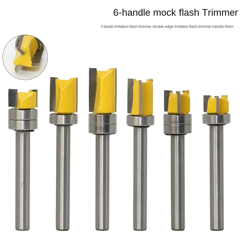 1PC 6mm Shank Template Trim Hinge Mortising Router Bit Straight end mill trimmer cleaning flush trim Tenon Cutter forWoodworking