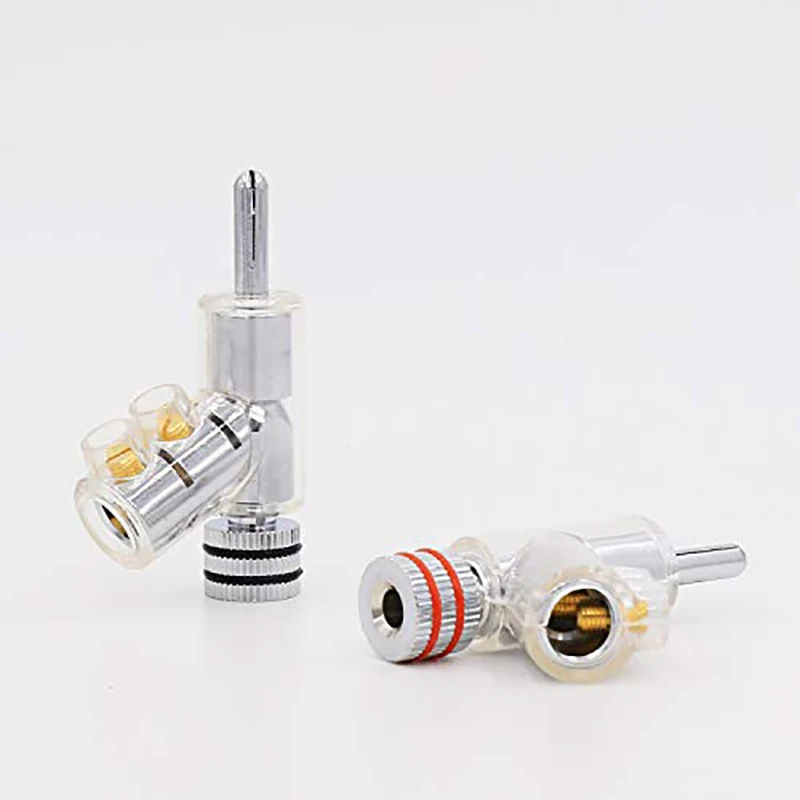 VB202R Hi-End Rhodium Plated Closed Screw Lock Speaker Cable Banana Plug Connector For DIY Speaker Wire Audio/Video Receiver