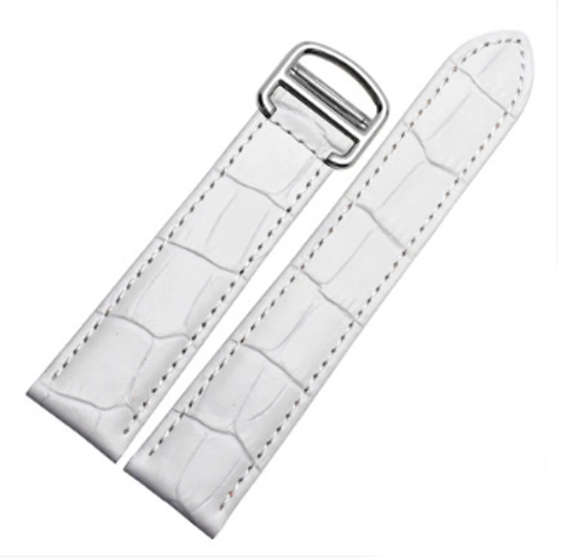 16mm/18mm/20mm  Leather Watch Band Strap for Cartier Tank Watch Chain Folding Buckle Watch Strap Accessories Watch Bracelet Belt