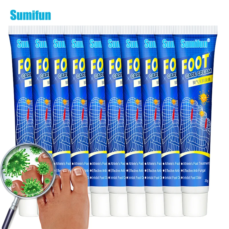 

New Sumifun 10pcs Foot Beriberi Cream Anti Fungal Plaster Itch Odor Peeling Blister Corn Chinese Herbal Antibacterial Ointment