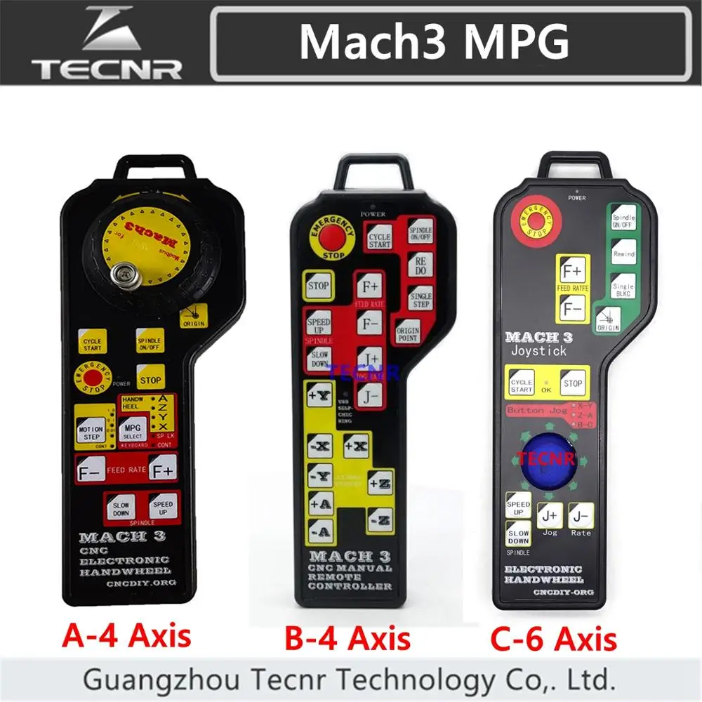 CNC Mach3 4 6 Axis Manual remote Control handwheel USB Pendant DSP JOG encoder for CNC router TECNR