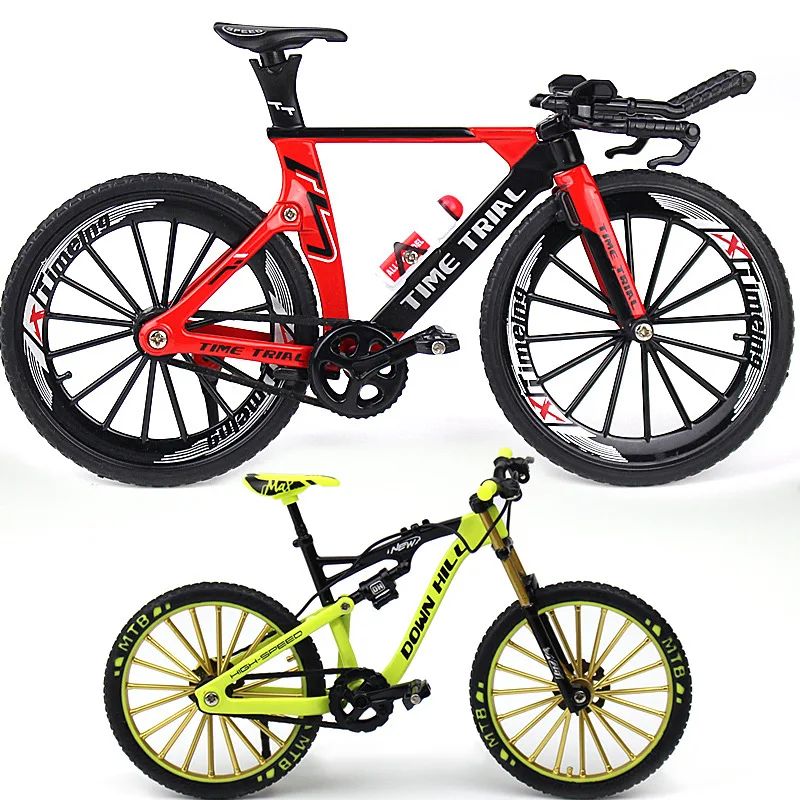 NEW Delicate Crazy Magic Finger Bike Alloy Bicycle Model 1:10 Bicycle Bend Road Mini Racing Toys Adult Collection Gifts 17.5CM