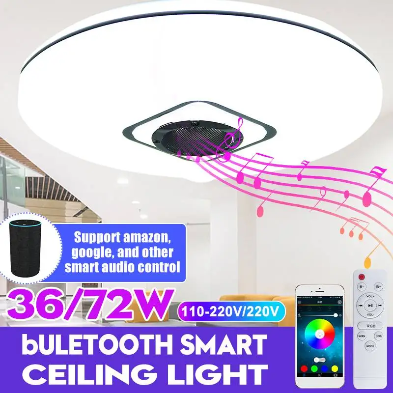 

Modern RGB Music Led Ceiling Light 36W 72W Wifi APP bluetooth Music Light + bluetooth Speaker Remote Control Smart Ceiling Lamp