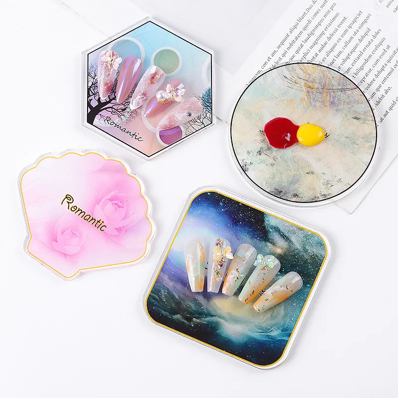 Nail Art Mixing Display Palette, Resin Stone, Nail Gel Polish, Color Painting, Shelf Holder, Butterfly Drawing, ManicureFashion