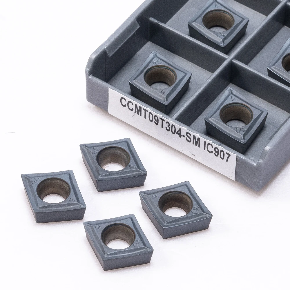Carbide Insert CCMT09T304-SM IC907 Hard Alloy Internal CNC Lathe Parts Tokarnyy CCMT09T 304-SM IC 907 Turning Tool
