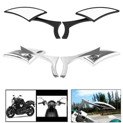 1 Pair 8MM 10MM Motorcycle Blade Rearview Mirrors Cruiser For Harley Davidson Street Glide Street Sport Bike Cruiser Accessories