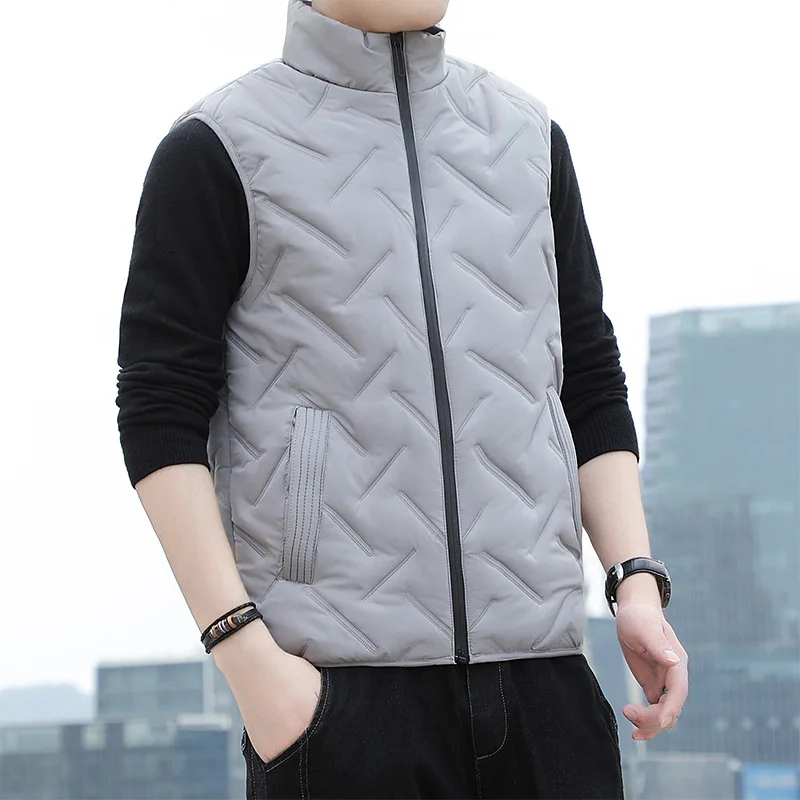 Brand Fashion Men Autumn Winter Vest Waistcoat Korean Style Man Casual Sleeveless Jacket Coats Size M-5XL