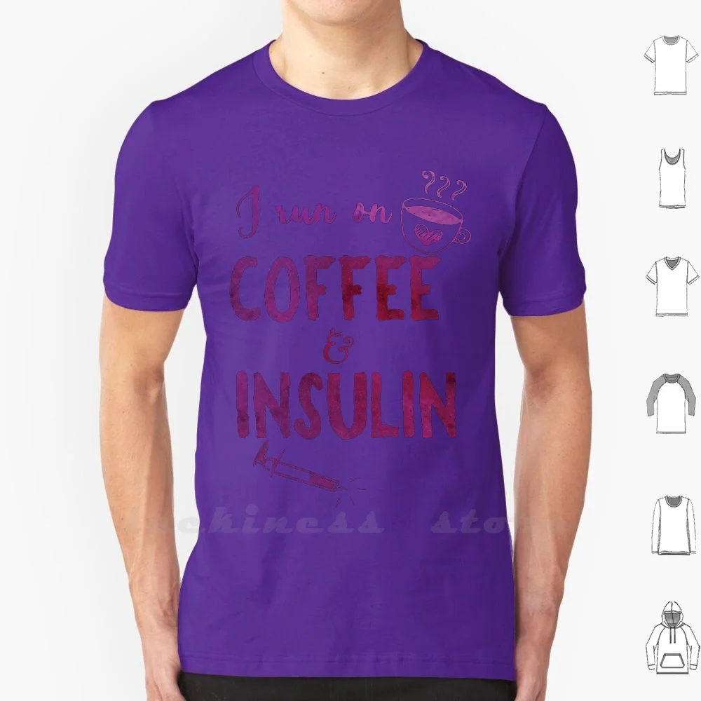 Coffee And Insulin - Purple Diabetes Diabetics Awareness T1D Type 1 Pump T Shirt Ringer Cotton Men Women Teenage Coffee Insulin