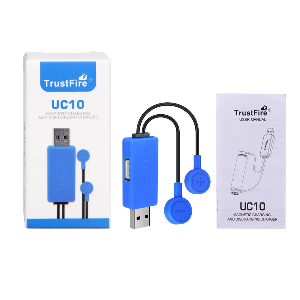 TrustFire UC10 Magnetisches Batterieladegerät mit Powerbank-Funktion Universalladegerät für Li-Ionen 32650 21700 16340 26650 18650 Zellen