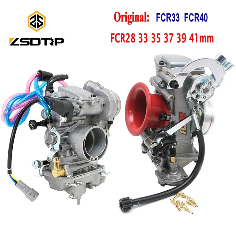 ZSDTRP FCR28 31 33 35 37 39 40 41mm Keihin FCR Carburetor FCR39 for CRF450/650 FS450 Husqvarna450 Racing Motor Add Power 30%