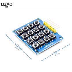 8pin 4x4 4*4 Matrix 16 Keys Button Keypad Keyboard Breadboard Module Mcu for arduino Diy Kit