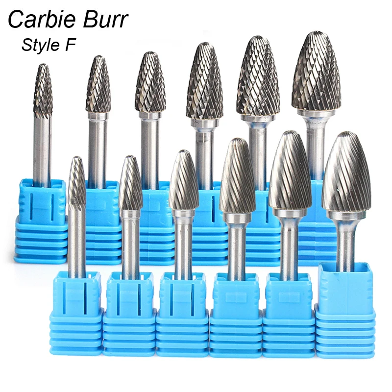 

Style F Tree 6mm 1/4 Shank Mould Carving Tools Tungsten Carbide Rotary File Burr Milling Cutter CNC Engraving for Metal Steel