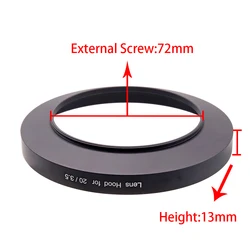 72mm for Nikon 20mm F3.5 lens Metal Lens Hood