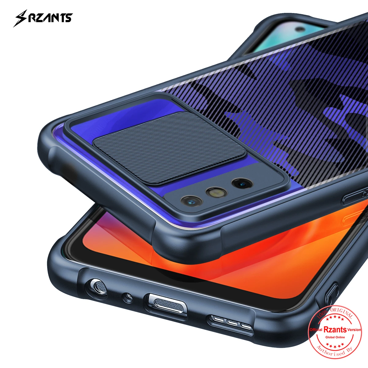 Rzants For Tecno Spark 6 Go Tecno Spark 6 Air Case Hard [Camouflage Lens] Lens Protect Slim Protection Crystal Clear Cover