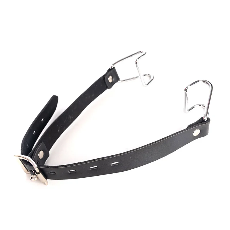 Bdsm Sex Slave Nose Hook,Open Mouth Bite Gag with Nose Clip,Lockable Leather Head Harness Strap,Fetish Oral Fixate Couple SM Toy