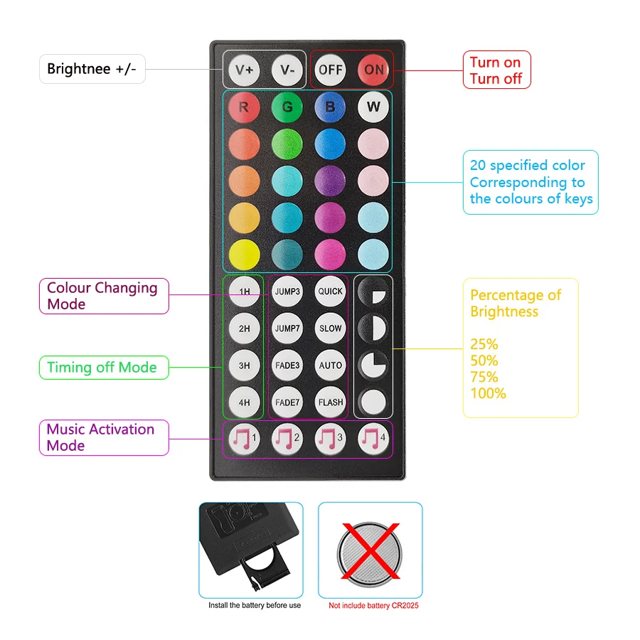 Controlador de tira LED con micrófono incorporado, Control de sincronización de música para cinta de lámpara SMD 5050 2835, Bluetooth, RGB, DC 5-24V