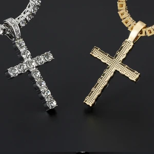 Female hip hop cross pendant necklace with 4mm zircon sneakers iced chain Required bling jewelry fashion in creative fashion 8 Main Sales Current ICE - №2