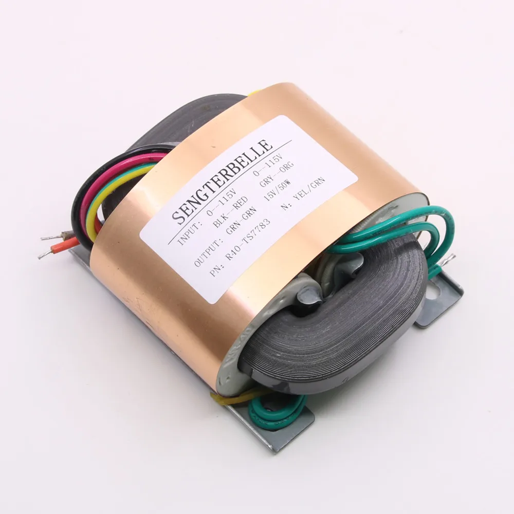 1pcs 50W  R-core audio transformer 0-115V*2 to dual 6V 9V 12V 15V 18V 24V etc