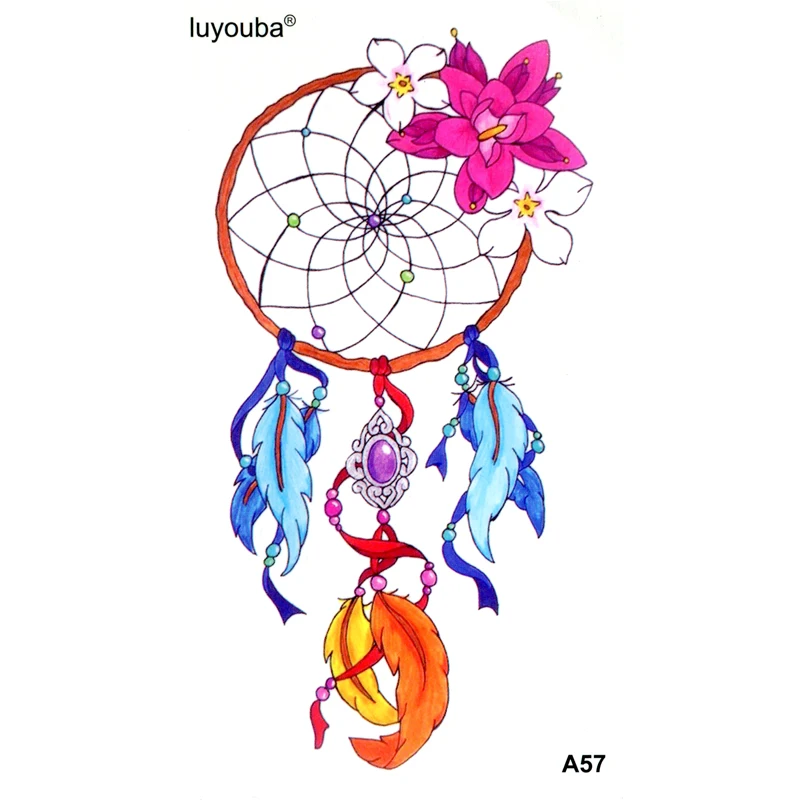 Beautiful dream catcher waterproof temporary tattoos Men  Fake Tattoo Body Tattoo Stickers Henna Tatoo women temporary tattoo