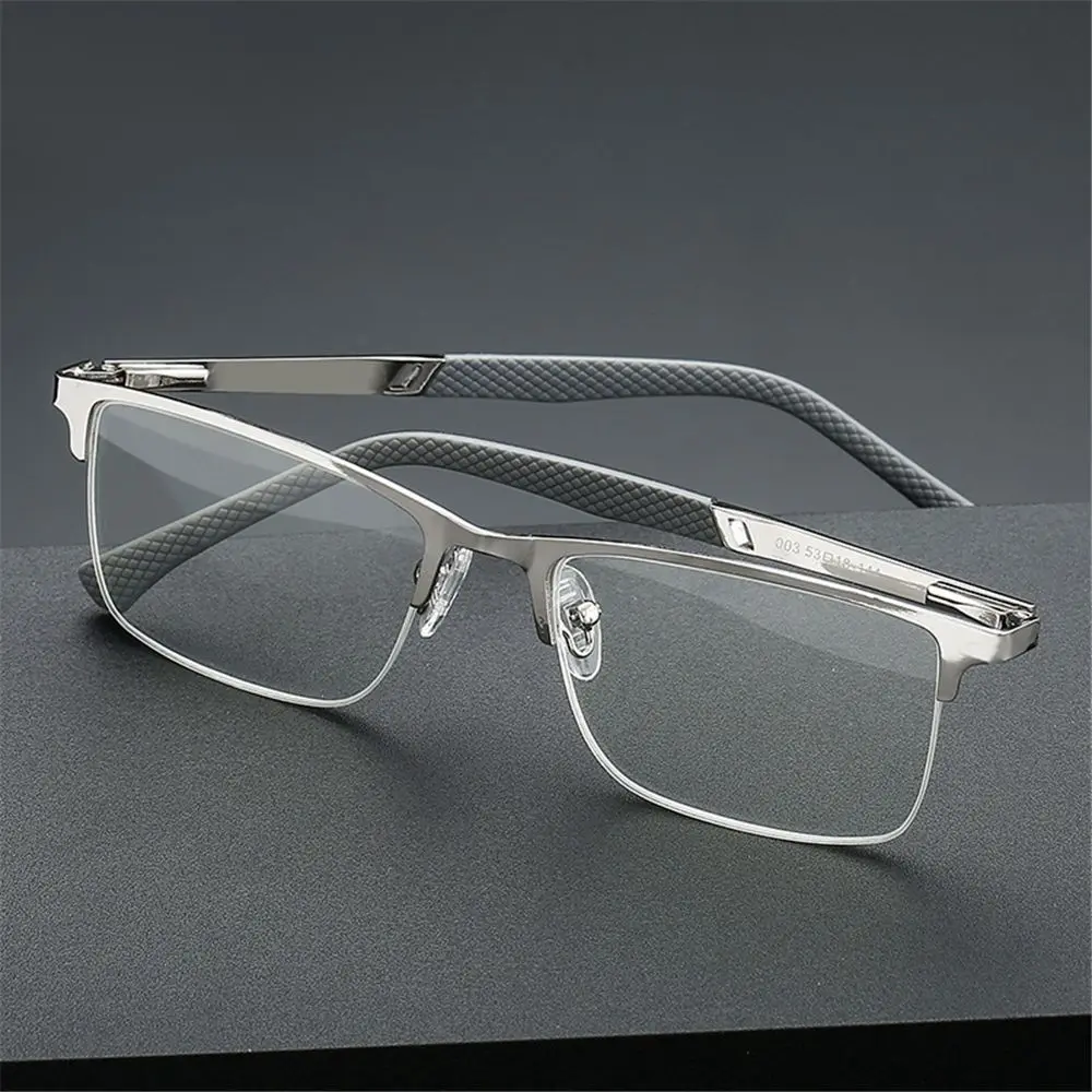 Anti Blue Light Blocking Reading Glasses Men Women Business Metal Half Square Frame Prescription Computer Presbyopia Eyeglasses