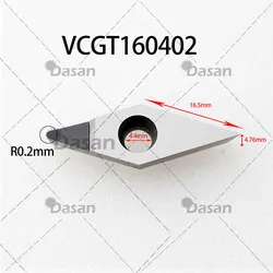 PCD Inserts  VCGT160402 VCMT160404 VCMT160408 VCGT160404 CNC Lathe Machine Turning Diamonds Blade for Aluminum Copper Wood