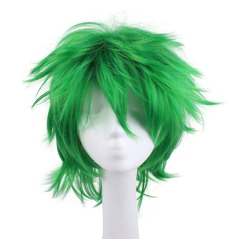 Anime Law of Ueki Cosplay Green Wig Kosuke Ueki Cosplay Wig For Men Halloween Carnival Party Hair Cosplay Props