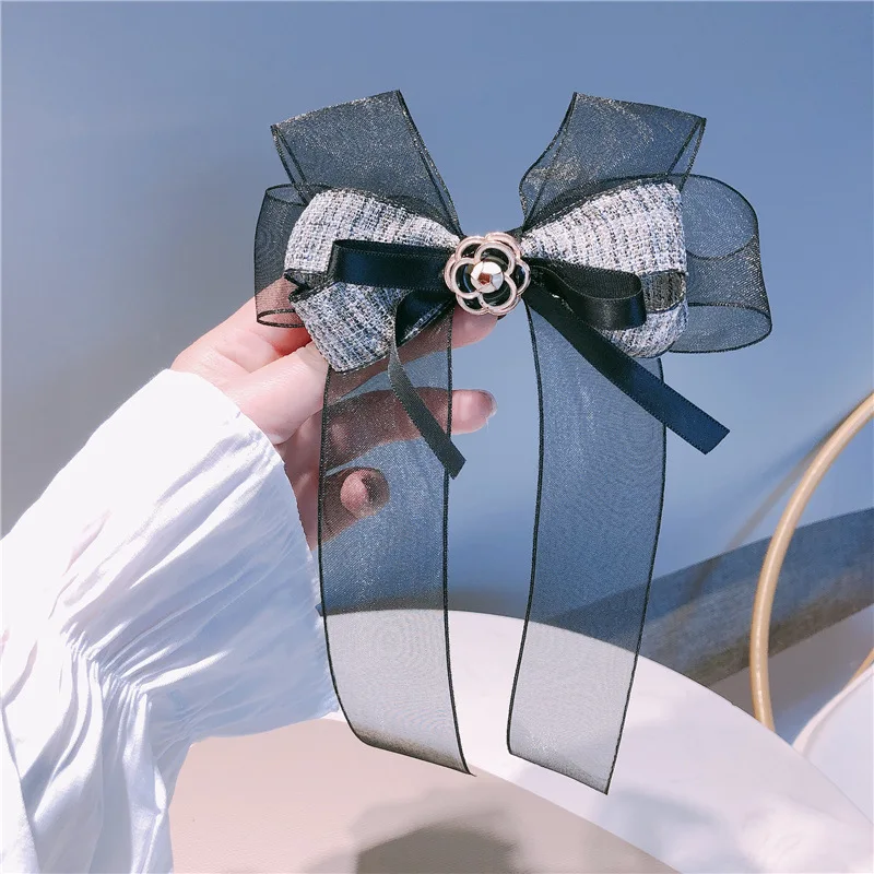 

Women Elegant Fashion Bowknot Hair Clip Headdress Crystal Diamond Spring Clip Hairpin Headwear Hari Accessories