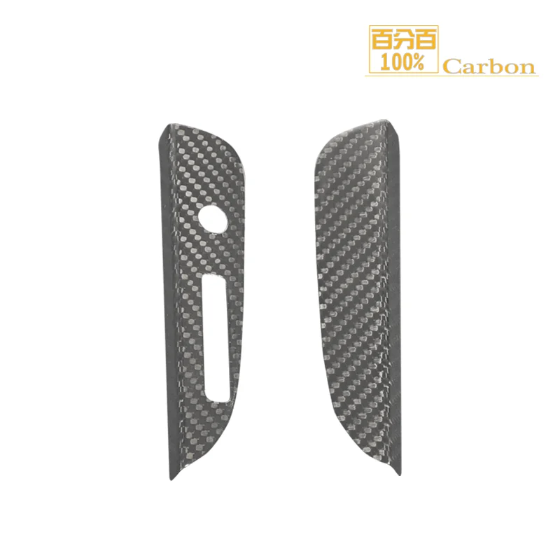 For RHD Only 2 PCS Carbon Fiber Gear Shift Box Panel Cover Trims For Mustang 2015-2017