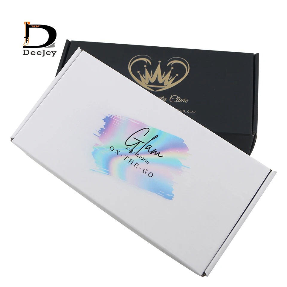 Customized logo brand name hair wig extensions paper packing packaging box