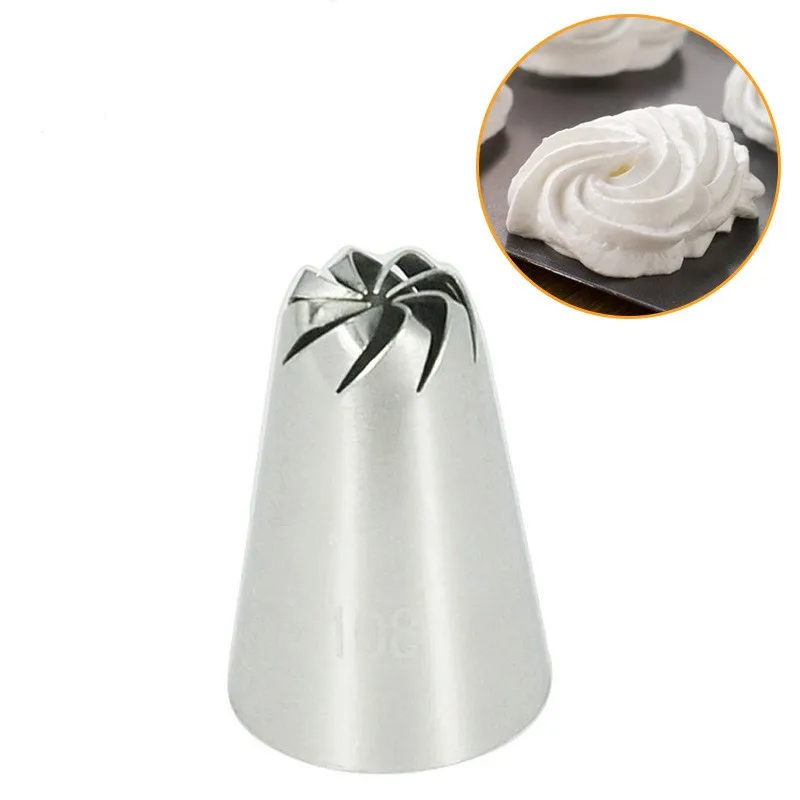 1PC Russian Drop Rose Icing Piping Nozzles Stainless Steel Flower Mouth Cream Pastry Tips Nozzles Bag Cake Decorating Tools #108