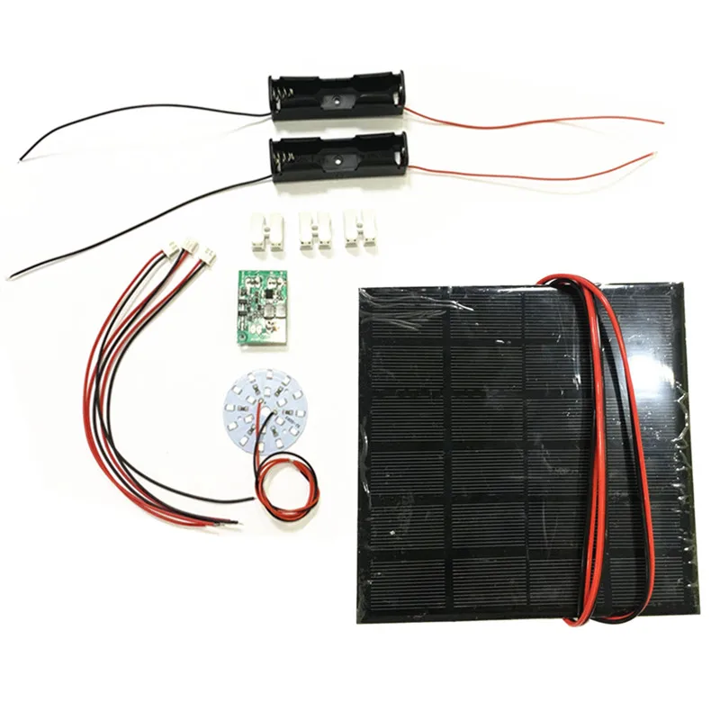 DIY KIT 5V 5.5V 6V 1W 1.25W 1.6W 2.5W 3W Solar Panel With 0.6A Solar Lamp Light Controller 3.7V 6V  600mA With 3.7V 5W LED