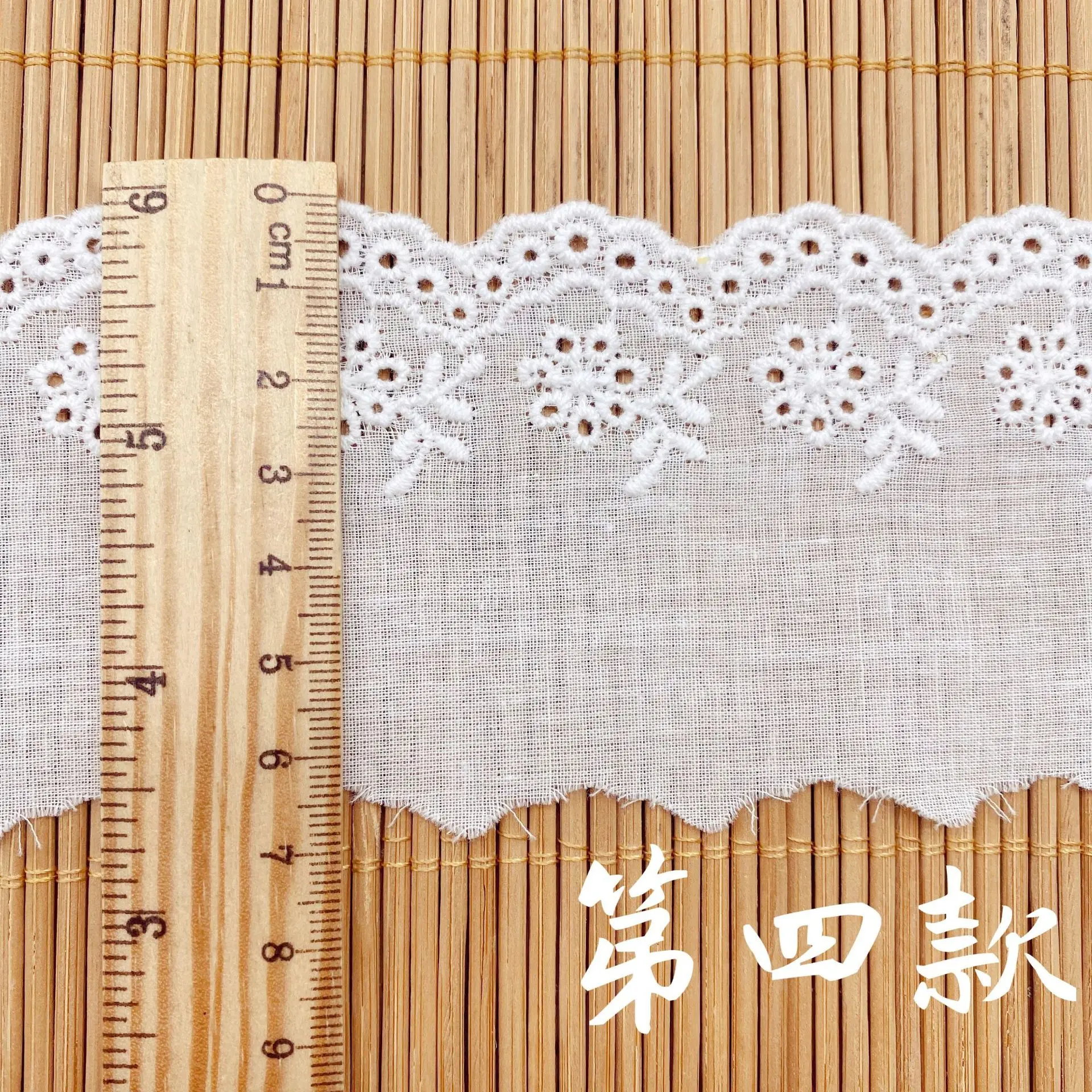 Hollow Embroidery White Cotton Lace Pleated Ruffle Trim  Guipure 3d DIY Lace Fabric Ribbon Skirts Fringe Scarfs Sewing Decor