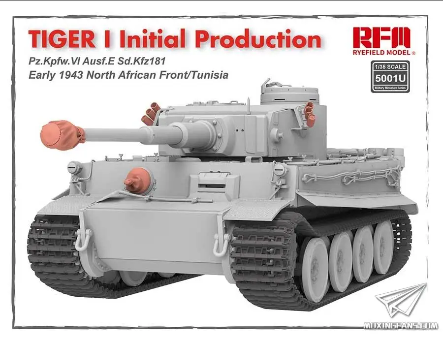 Ryefield 1/35 RM5001U TIGER I PZ.Kpfw.VI Ausf.E sd.kfz.181 lnitial Production Early 1943 North African Front/Tunisia